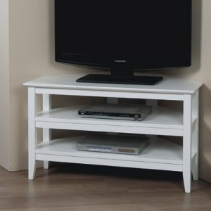 White Corner TV Stand